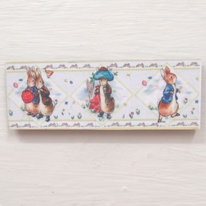 Dolls House Nursery Picture Peter Rabbit Miniature Baby&#39;s Bedroom Wall Decor 1:12 Scale