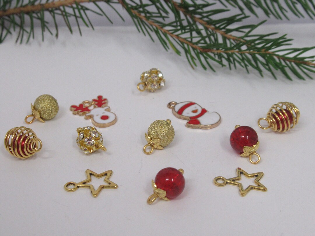 Dolls House Christmas Tree Decorations 12 Red and Gold Baubles Etsy