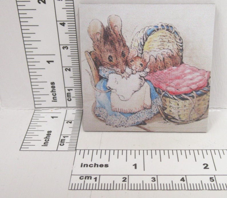 Hunca Set Miniature Nursery Picture Peter Rabbit Hunca Munca Dolls House Wall Art ...
