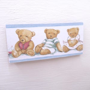 Dolls House Nursery Picture Teddy Bears 1:12 Scale Children&#39;s Bedroom Wall Decor