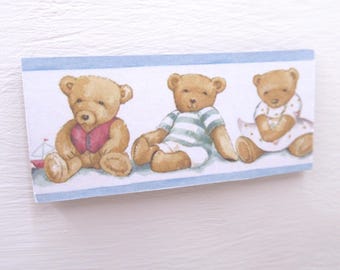 Dolls House Nursery Picture Teddy Bears 1:12 Scale Children's Bedroom Wall Decor