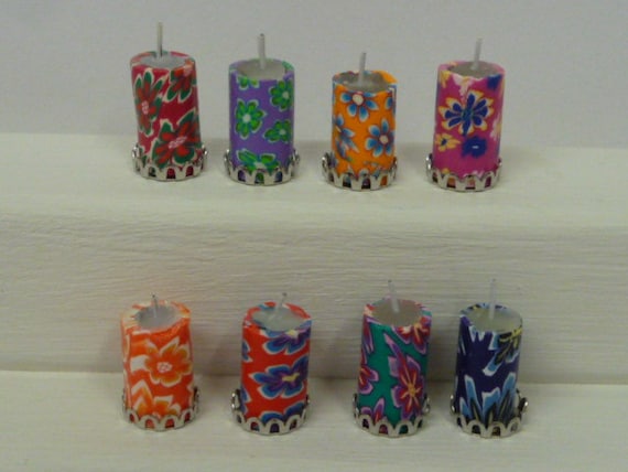 Choice of Color and is a Pair 1:12 Scale Dollhouse Miniature Votive /"Candles/"