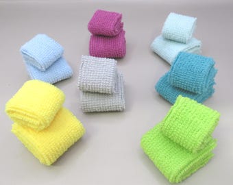 Dolls House Towels 1 Bath and 1 Hand Towel 1:12th Scale Bathroom Miniatures