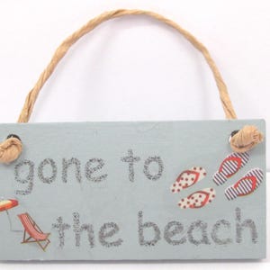 Dolls House Sign Gone to the Beach 1:12th Scale Miniature Accessory
