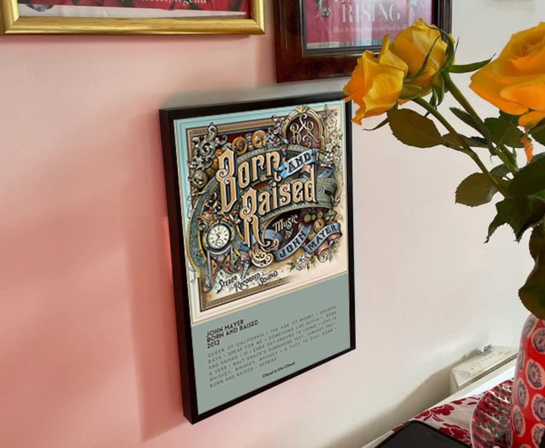 John Mayer and Raised Poster No Framed Gift Etsy
