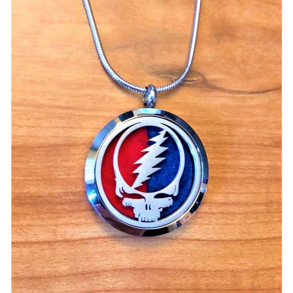Grateful Dead Steal Your Face Essential Oil Diffuser Necklace