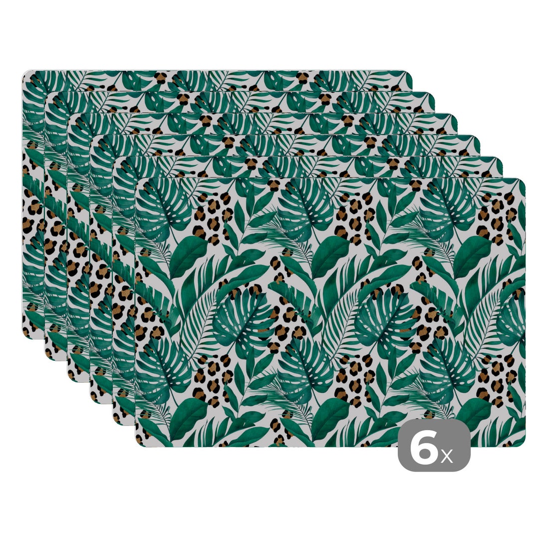 Set of 6 Placemats Dining Table Mats 45x30 Cm Leaves Etsy