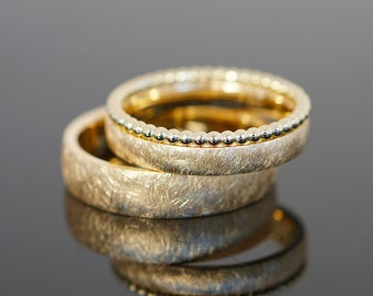 Wedding rings FROZEN GOLD SET