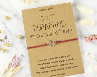 Dopamine Wish Bracelet, Friendship Bracelet, Adjustable Bracelet, Science Gift, Chemistry Bracelet, Best Friend Present, Support Bracelet