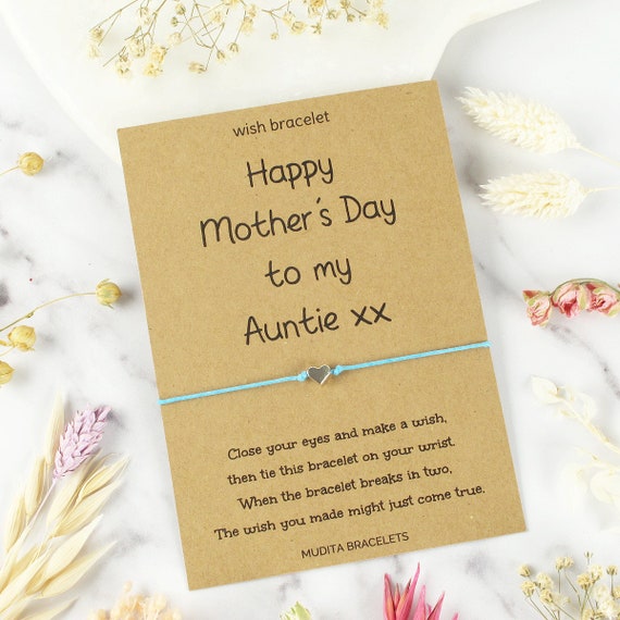 Auntie - WishStrings Wish Bracelet | Token Gift, Positive Quote
