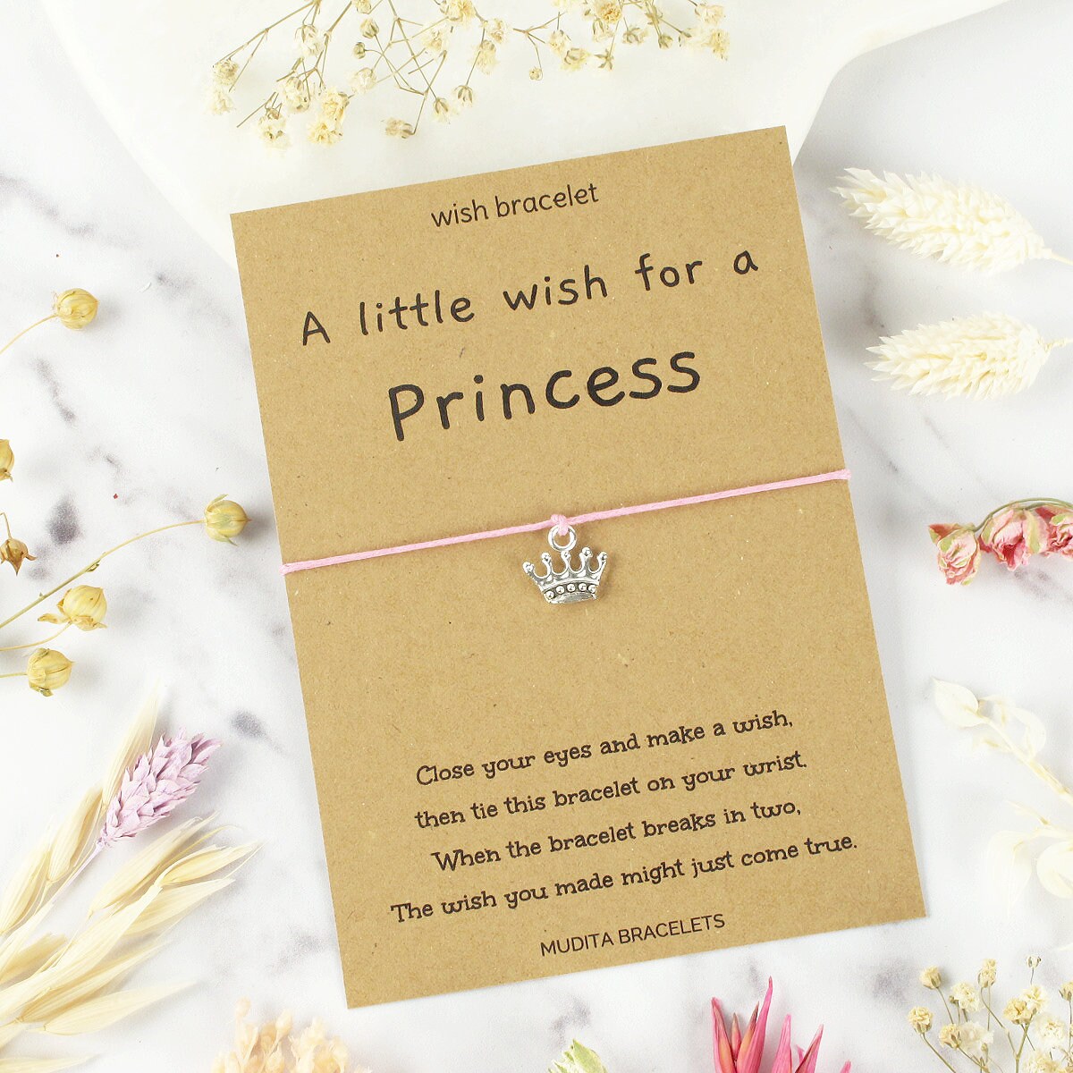 Little Wish for A Princess Crown Wish Bracelet Friendship