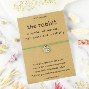 Rabbit Bracelet, Wish Bracelet, Animal Bracelet, Rabbit Totem, Rabbit Spirit Animal, Symbol Of Creativity, Friendship Bracelet, Friend Gift