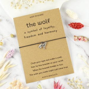 Wolf Bracelet, Wolf Wish Bracelet, Animal Bracelet, Wolf Totem, Wolf Spirit Animal, Symbol Of Freedom, Friendship Bracelet, Best Friend Gift