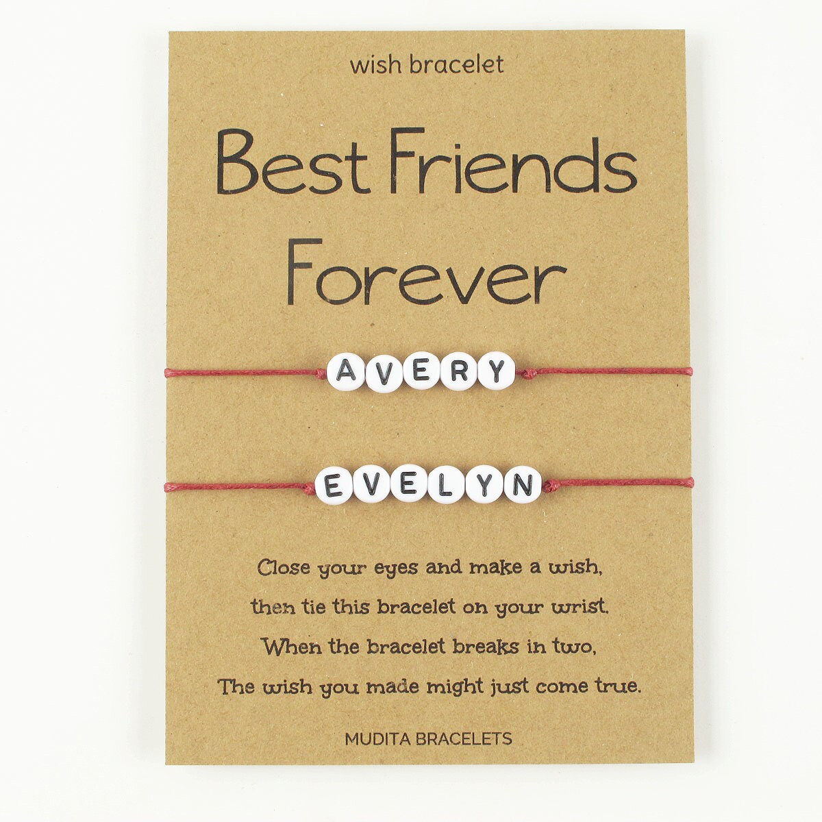 Best Friends Forever Bracelet Set Personalised Name Etsy
