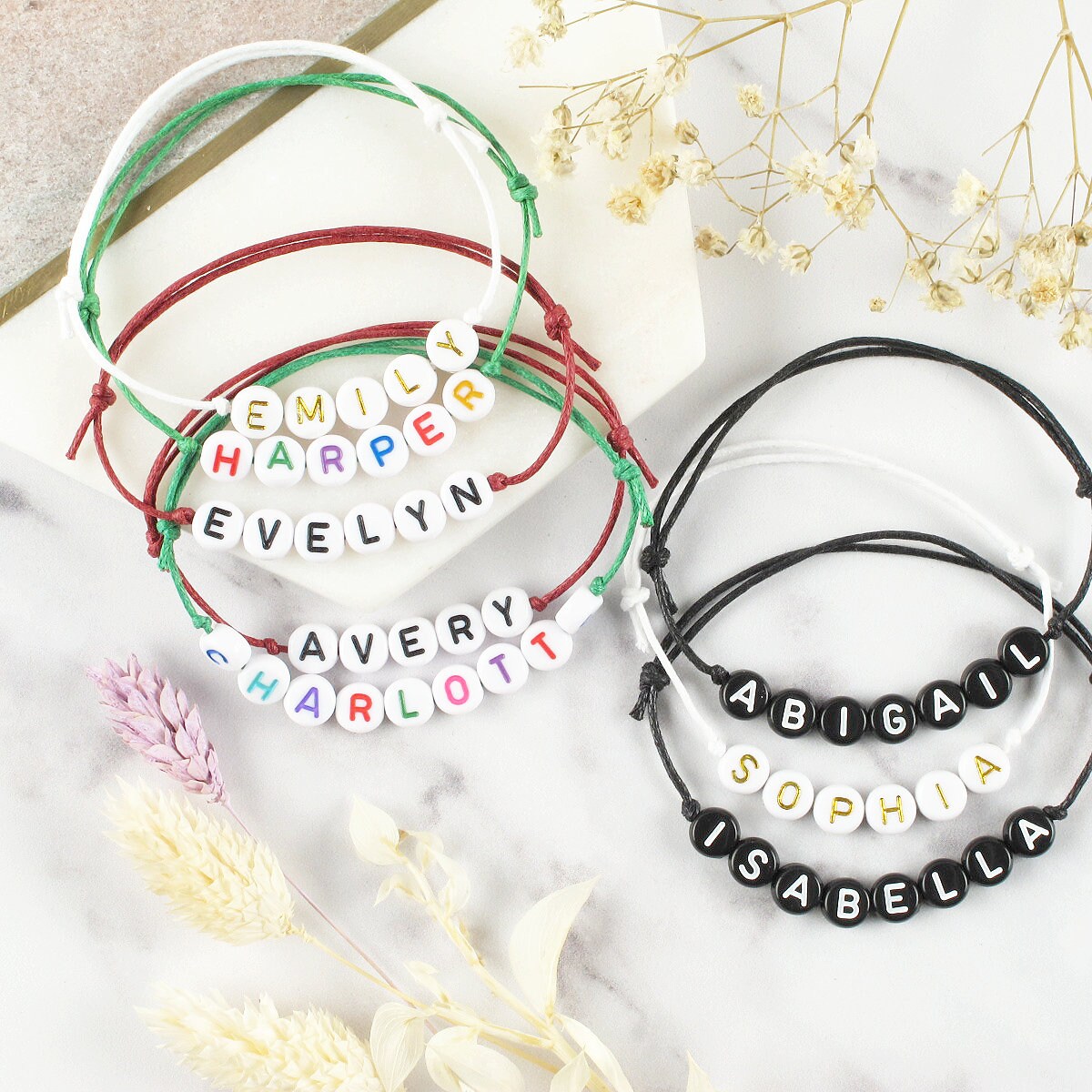 Best Friends Forever Bracelet Set Personalised Name Etsy