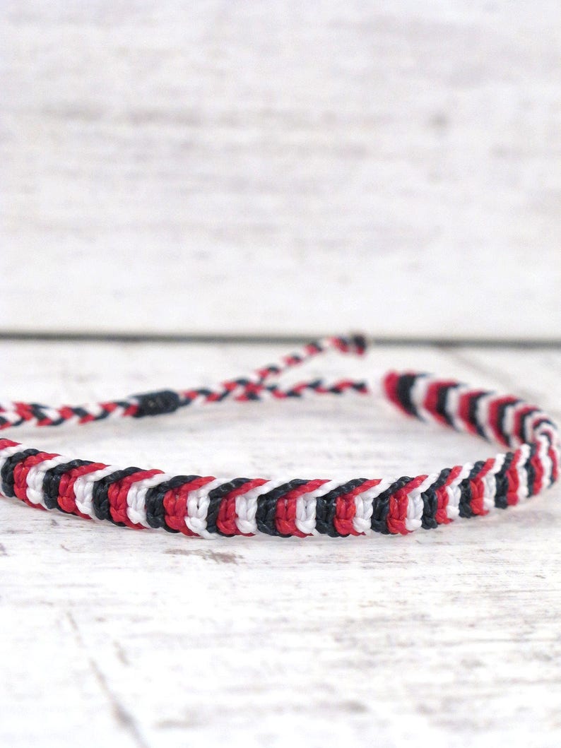 mens nautical tricolor bracelet husband macrame jewelry dad fathers day gift string bracelet friendship bracelet beach surf bracelet