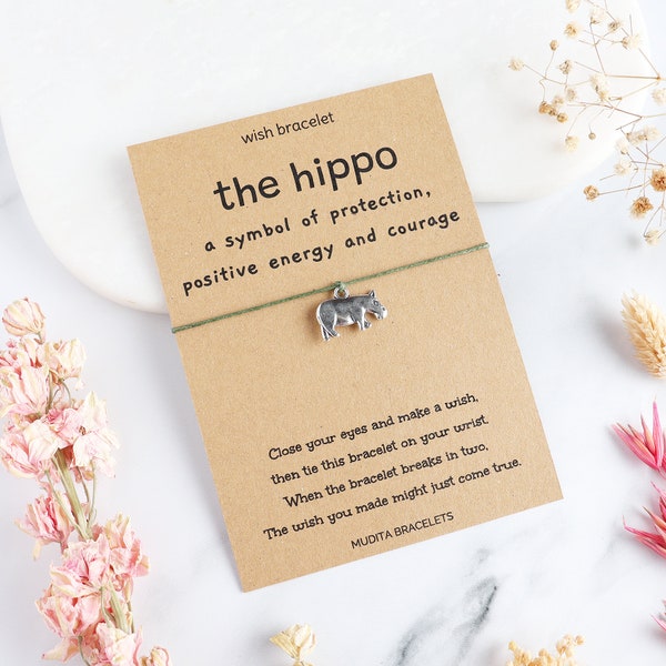 Hippo Bracelet, Wish Bracelet, Animal Bracelet, Totem, Hippo Spirit Animal, Symbol Of Positivity, Friendship Bracelet, Best Friend Present