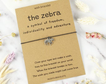 Zebra Bracelet, Zebra Wish Bracelet, Animal Bracelet, Zebra Totem, Zebra Spirit Animal, Symbol Of Adventure, Friendship Bracelet, For Bestie