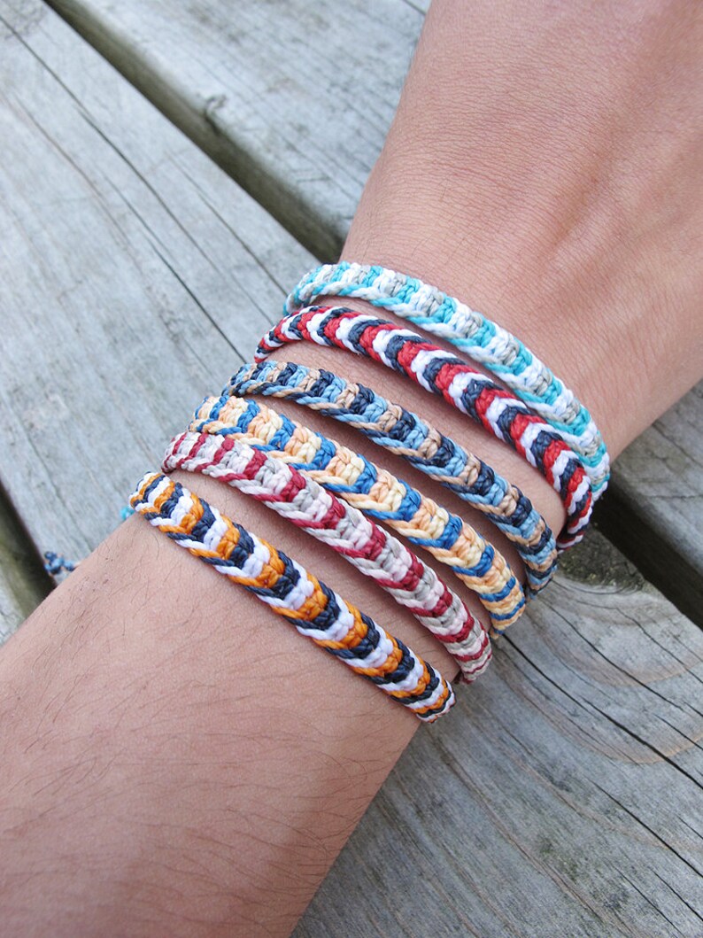 mens nautical tricolor bracelet husband macrame jewelry dad fathers day gift string bracelet friendship bracelet beach surf bracelet