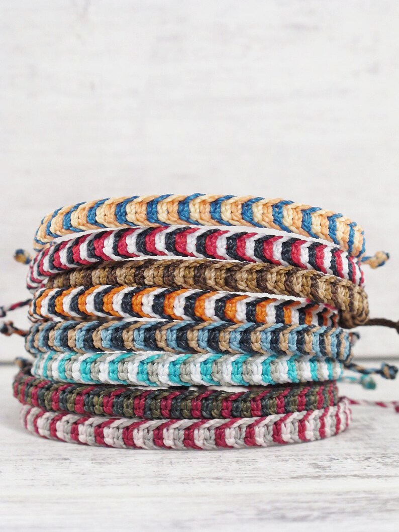 mens nautical tricolor bracelet husband macrame jewelry dad fathers day gift string bracelet friendship bracelet beach surf bracelet