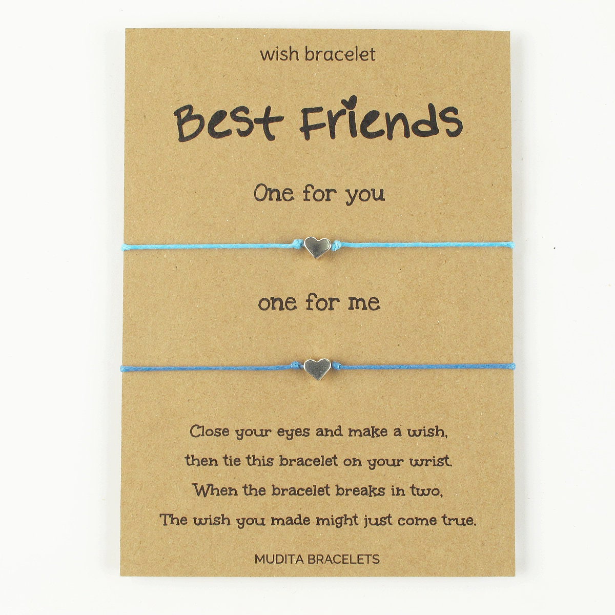 You and Me Best Friends Bracelet Set Heart Wish Bracelet - Etsy UK