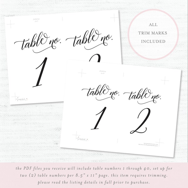 table numbers 1 40 table number cards wedding table numbers paper table numbers br printable table numbers calligraphy table numbers paper party supplies invitations announcements stokfella com