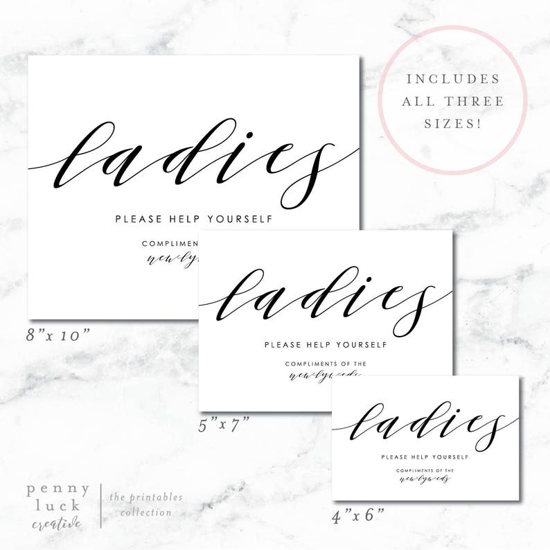 Wedding Bathroom Sign. Wedding Ladies Room Sign. Bathroom Etsy