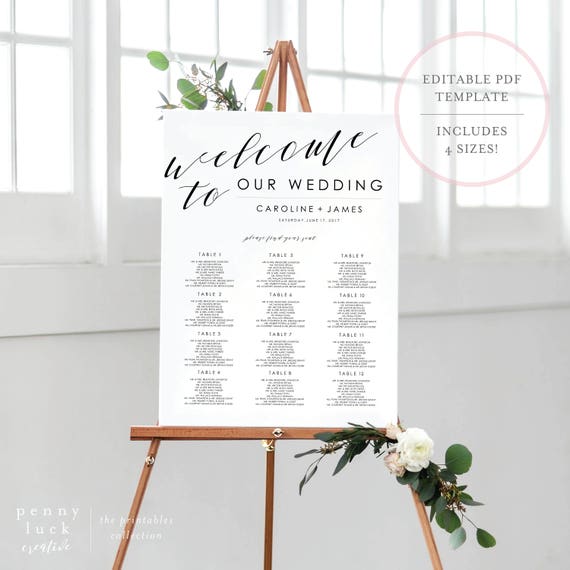 Seating Chart Template Etsy