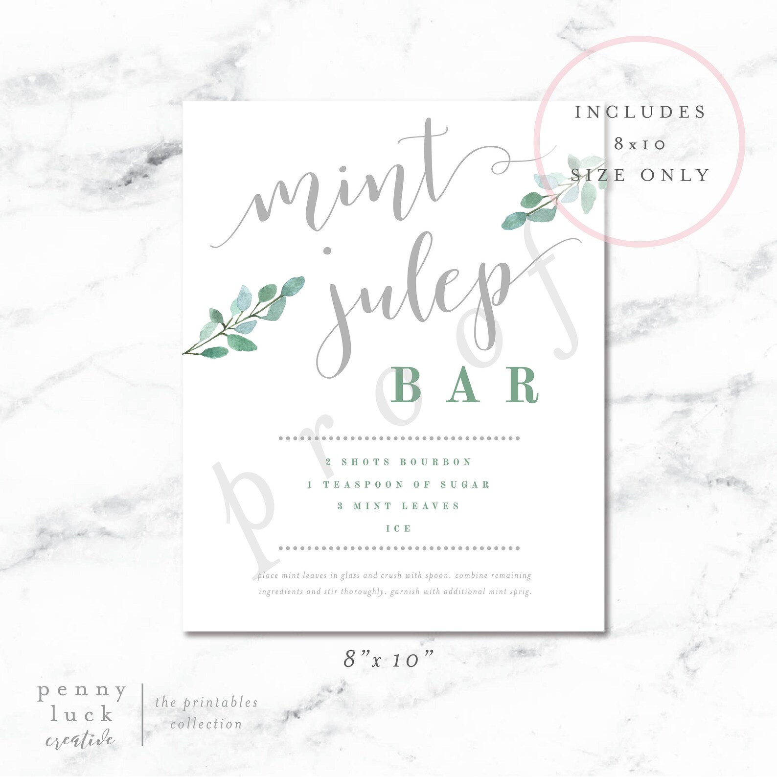 Mint Julep Sign. Mint Julep Bar. Mint Julep Bar Sign. Mint Etsy