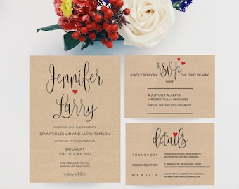 wedding invitation kits etsy