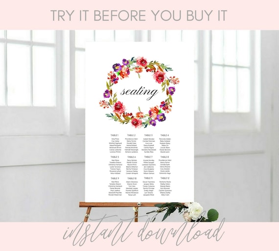 Downloadable Wedding Seating Chart