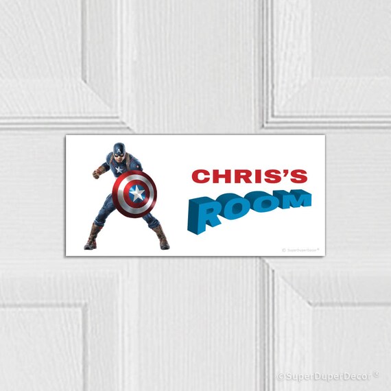 Captain America Bedroom Door Plaque Personalised With Any Name