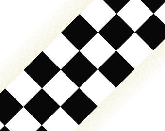 Chequered Flag Bedroom Wall Border | Peel and Stick Wallpaper Alternative | Racing Car & Hot Wheels Decor