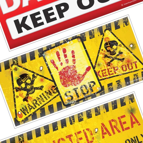 Keep Out Door Sign Kids Boys Girls Room Bedroom Warning Plaque Choice Of Designs