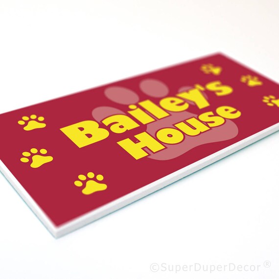 Dog House Name PLAQUE Personalised Pet Home Kennel Bed Etsy