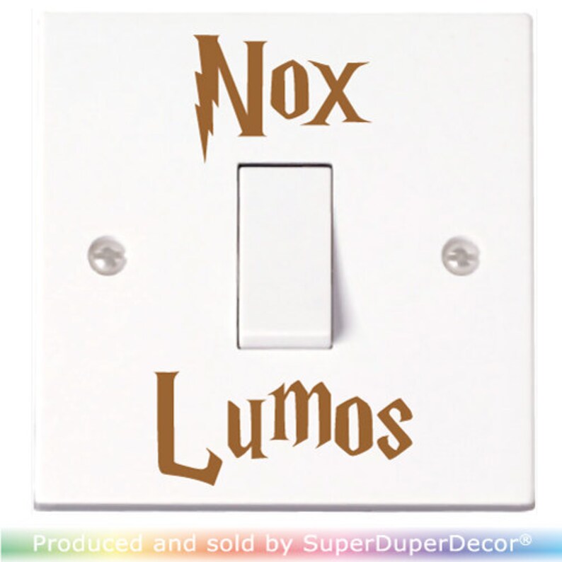 Nox Lumos off on Light Switch Sticker Funny Kids Wall Room Vinyl Decal