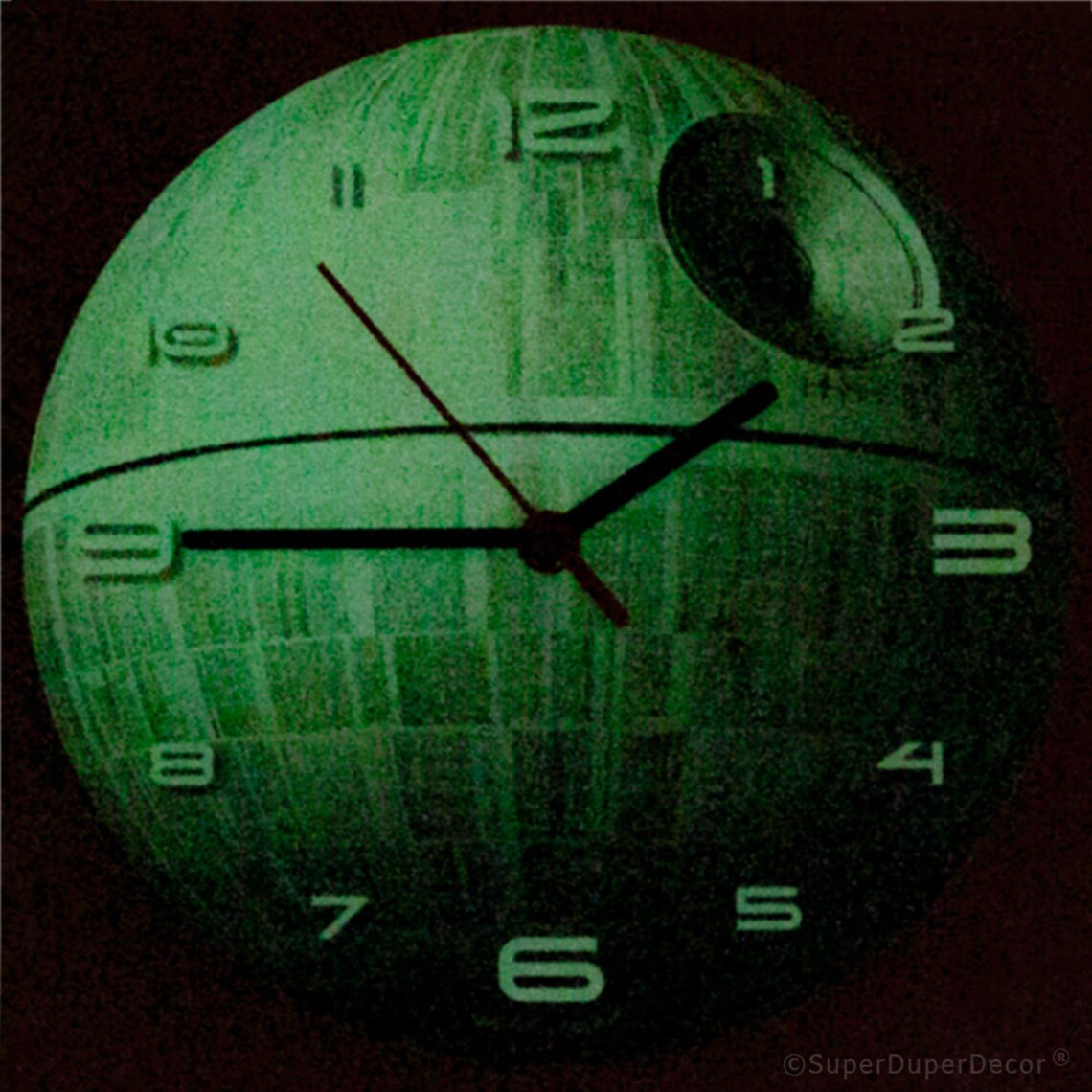 DEATH STAR Glowinthedark Wall Clock Boys Childrens Etsy