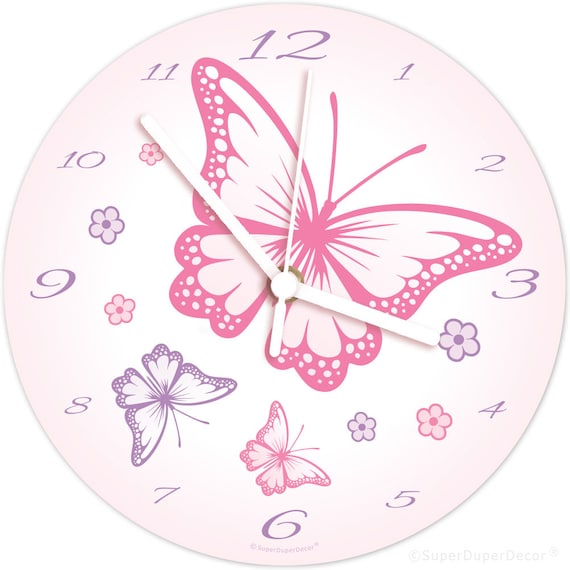 Chasing Butterflies Childrens Bedroom Wall Clock Matches Our Girls Room Decor