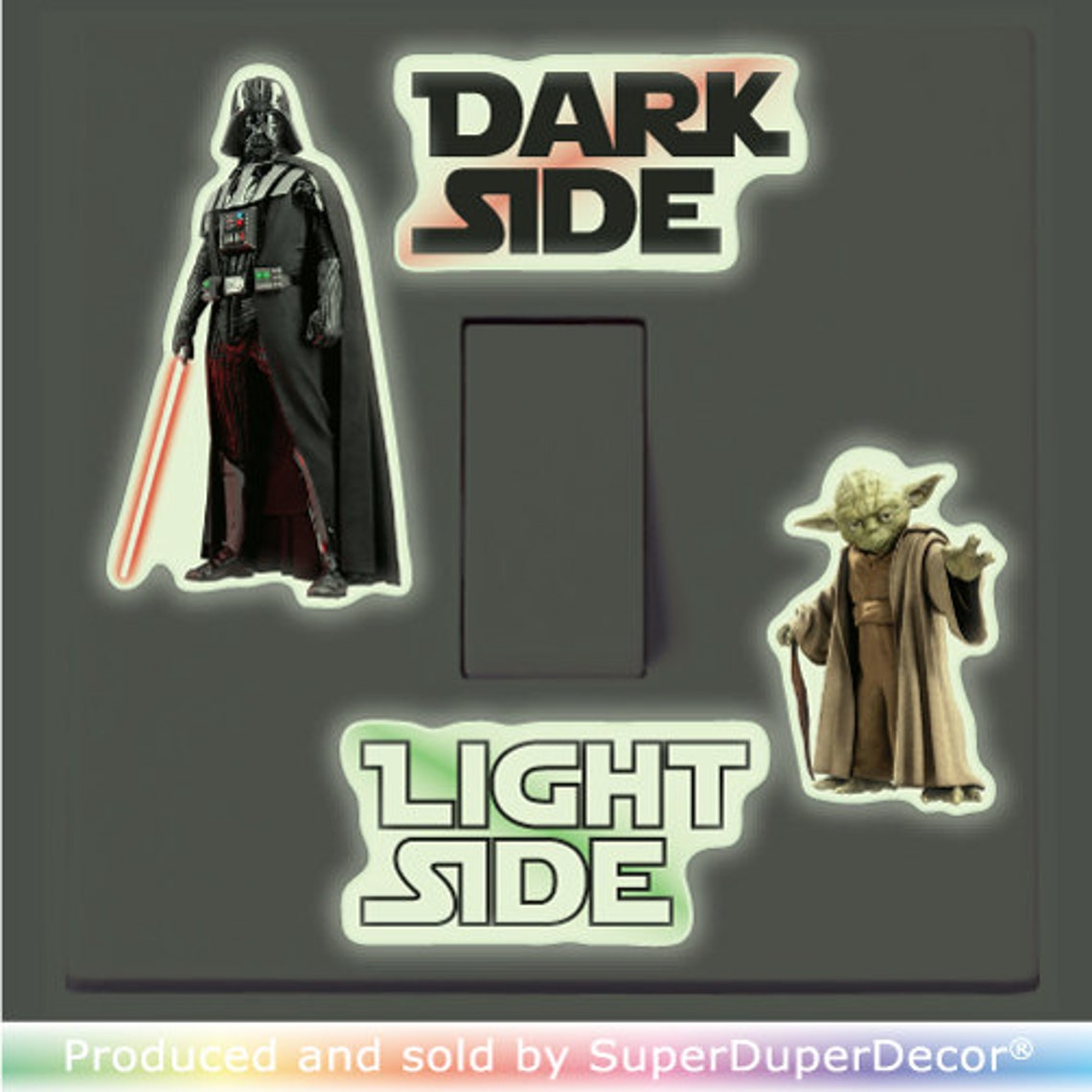 Star Wars Light Switch Stickers. Black, Colour, or Glowinthedark
