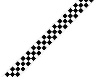 CHECKERED FLAG bedroom WALL BORDER chequered cars personalised wallpaper strips