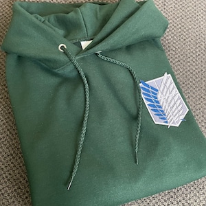 Pocket Embroidery AoT Survey Corps Hoodie Wings of Freedom