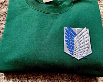 attack on titan embroidered sweatshirt