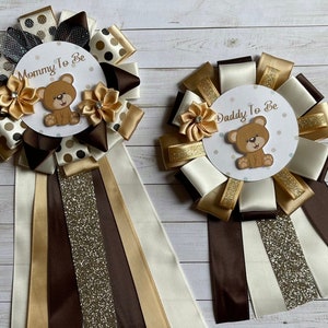 Teddy Bear Baby Shower Corsage, It&#39;s A Boy, Blue, Teddy Bear Theme Baby Shower, Gifts For Mom