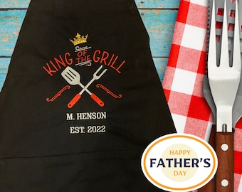 Embroidered Grilling Apron makes an excellent and unique gift for Father's Day in June 2022