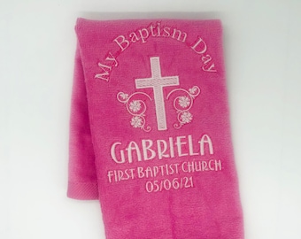 God Daughter Gift Baptism Embroidered Personalized Baptism Towel Gift for Baby Baptism Christening Gift Baby Towel Baptismal Gift