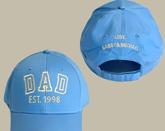 Dad Hat Embroidered with Kids Names Meaningful Gift for 1st Time Dad, First Father's Day Gift, Personalized Gift for Grandpa, Gift from Kids