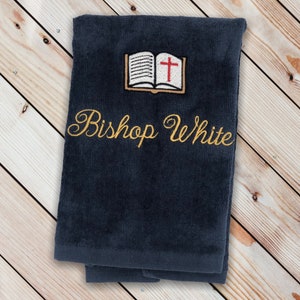 Personalized Embroidered Pastors Fingertip Towels with Bible make an excellent gift for Pastors Appreciation or your Ministry, 11 x 18