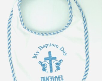 Personalized Baptism Bib makes an excellent gift for Baby Baptism Gift-Christening Gift- Baby Bib-Baptismal Gift- Christian Gift