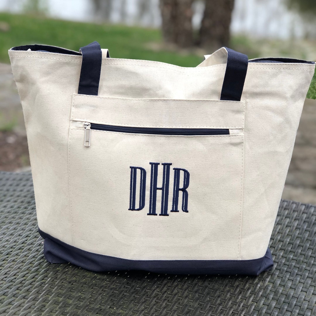 Canvas Tote Personalized Boat Tote Monogrammed Tote Bags Teacher Gifts ...