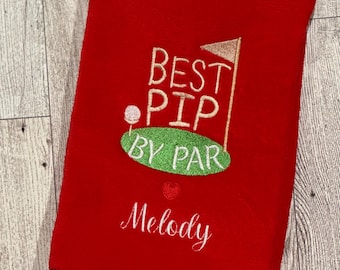 Best Dad By Par Embroidered Personalized Golf Towel with Children's Names, Monogrammed Golf Towel, Golf Gift for Dad Grandpa on Father's Day